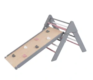 Pickler Triangle prolézačka se skluzavkou - šedo-růžová