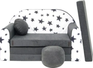 Rozkládací dětská pohovka - Stars, šedá