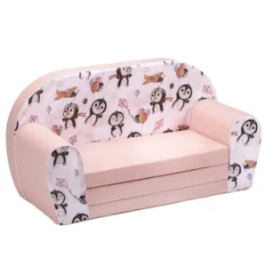 Dětská sedačka - penguins, růžová