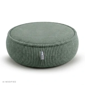 Dětský sedací taburet Donut - manšestr, zelená