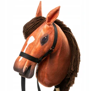 Hobby Horse Skippi A3 – hnědý koník na tyči s ohlávkou a otěžemi