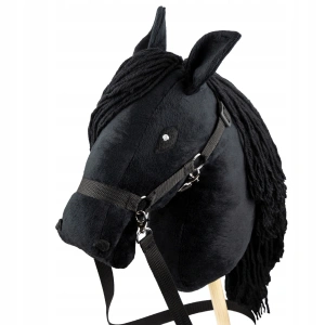Hobby Horse Skippi A3 – černý koník na tyči s ohlávkou a otěžemi