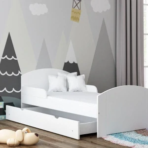 Dětská postel BILI se šuplíkem - bílá