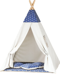 Stan teepee pro děti Standard béžový - modrý