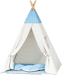 Stan teepee pro děti Standard béžový - nebesky modrý