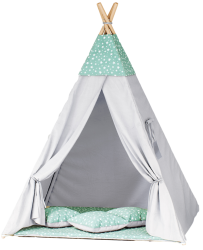 Stan teepee pro děti Standard šedý - mátový