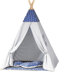 Stan teepee pro děti Standard šedý - modrý