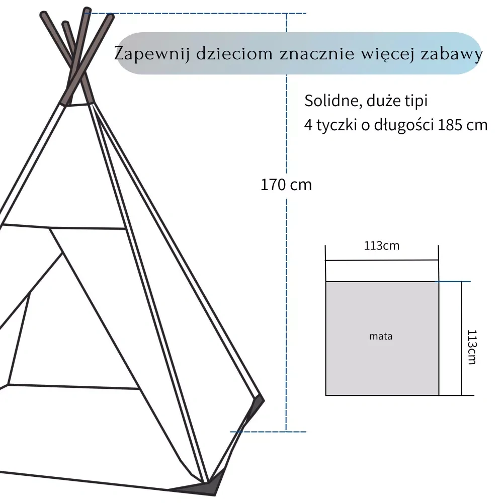 Dětský teepee stan - žluto-modrý