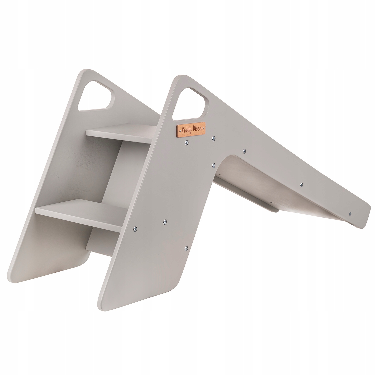 Dětská dřevěná skluzavka do interiéru, šedá