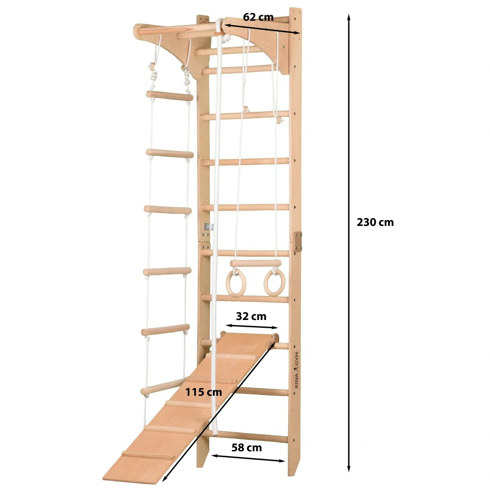 Dřevěné žebřiny pro děti i dospělé SPORT C - natural