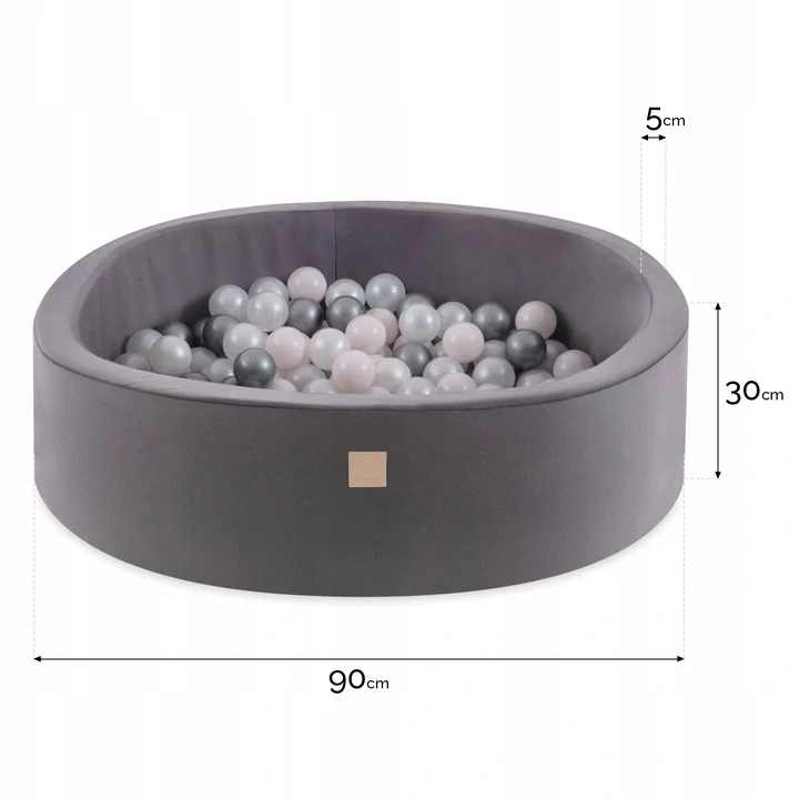 Bazén pro děti 90x30cm + 200 míčků - světle šedý