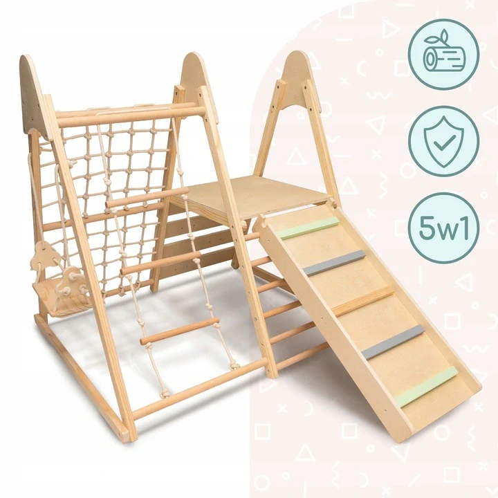 Dřevěné dětské domácí hřiště 5v1