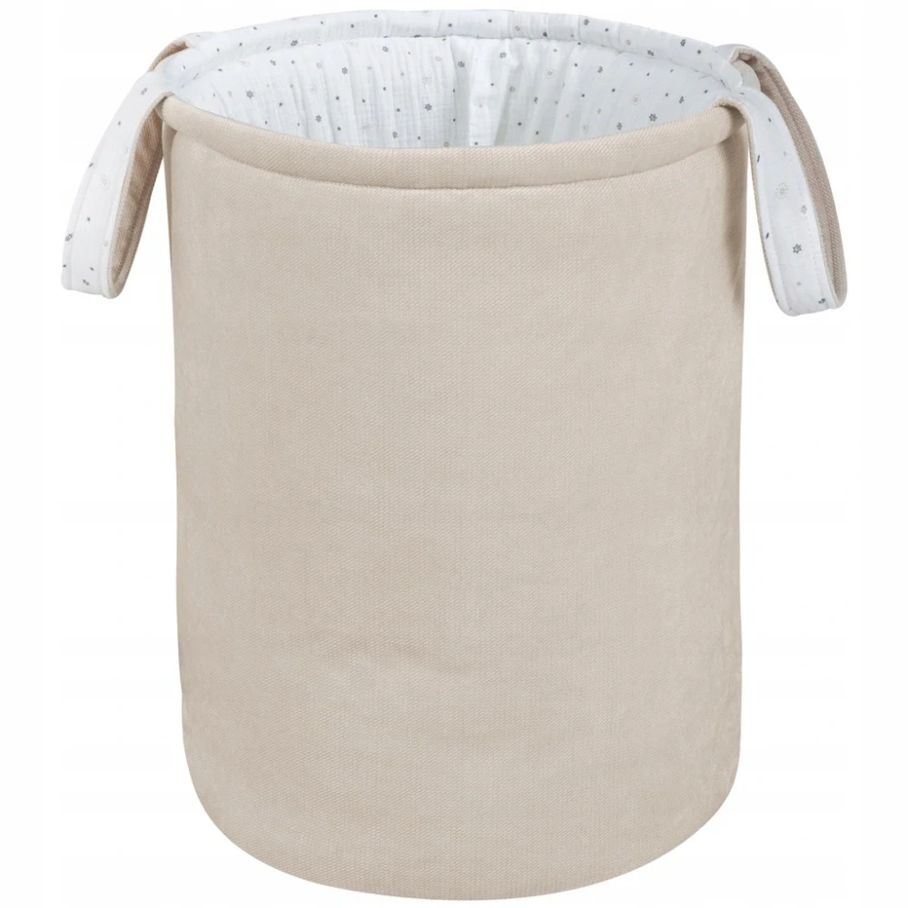 Bavlněný koš na hračky - dots béžová