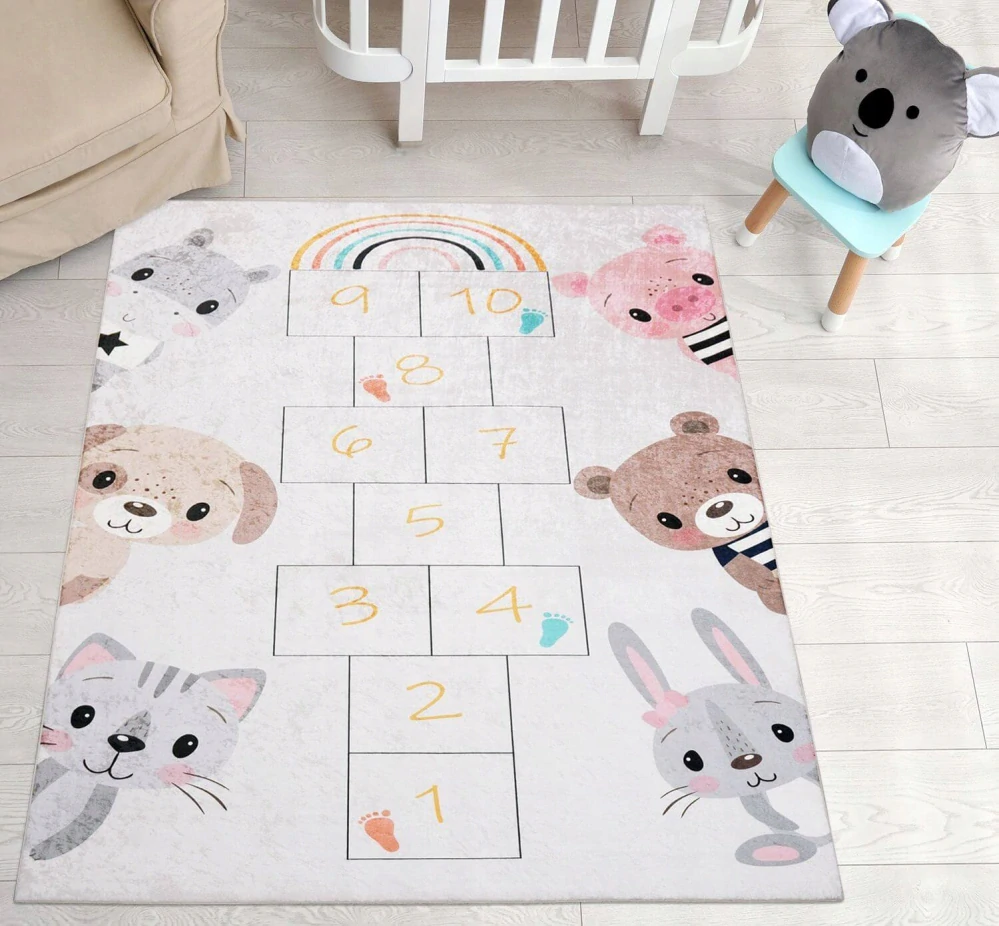 Dětký koberec, protiskuzový - Animals