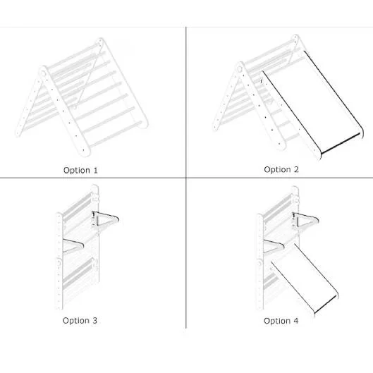 Dětský trojúhelník a žebřiny 3v1 se skluzavkou 