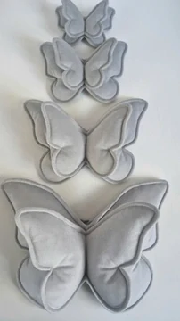 Sametový motýl - šedý, různé velikosti