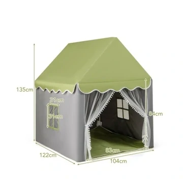 Domeček pro děti s bavlněnou podložkou - zelený