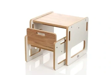 Dětský stůl a židlička - bílá a buk