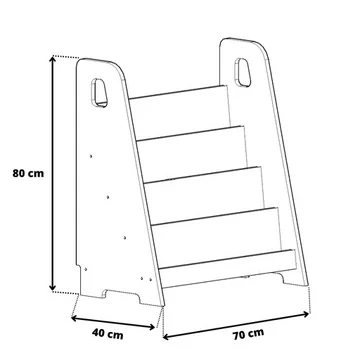 Montessori knihovna - dub, bílá