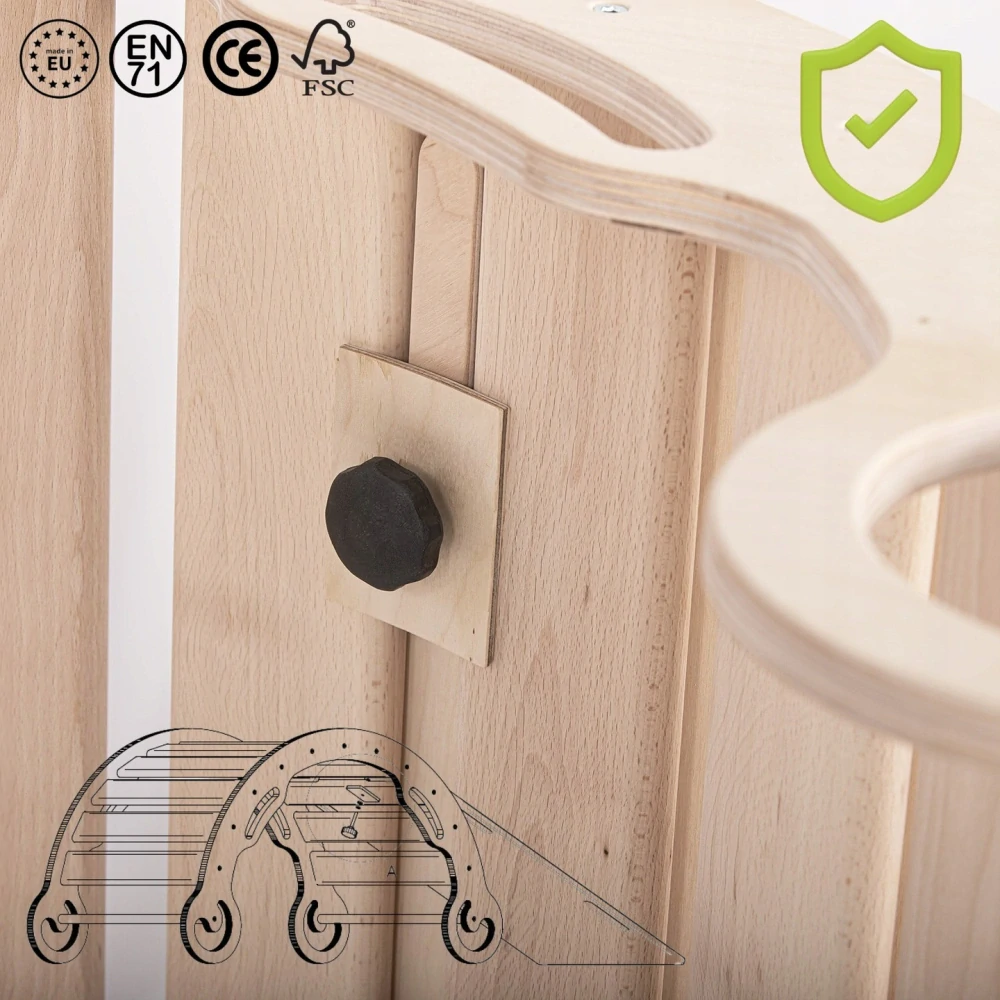 Dřevěná skluzavka 2v1 se stěnou - bílá (pro produkty B4K)