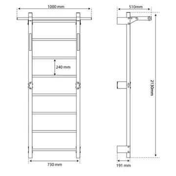 Gymnastický žebřík - ocel, černá