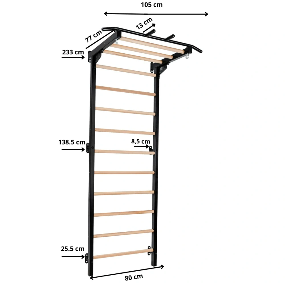 Gymnastický tréninkový žebřík HOME gym Basic - černá