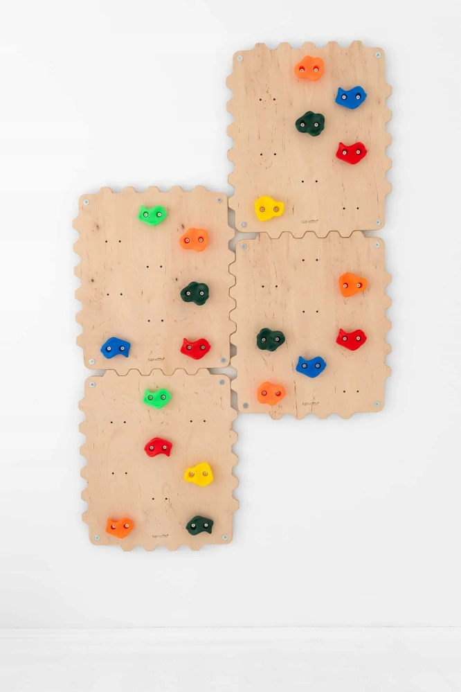 Modulová lezecká stěna pro děti - puzzle, natural