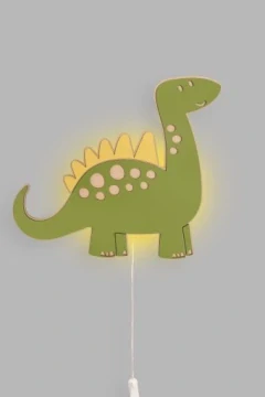Dřevěná noční lampička DINO - LED pro děti