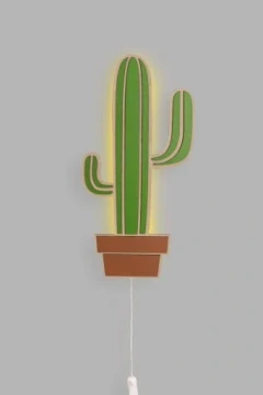 Dřevěná noční lampička KAKTUS - LED pro děti