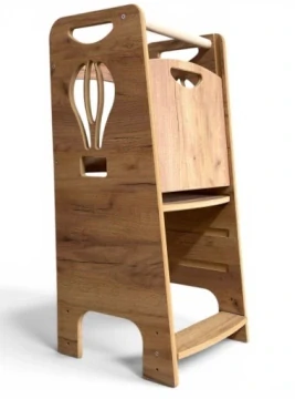 Učící věž Kitchen Helper - balon, přírodní dřevo