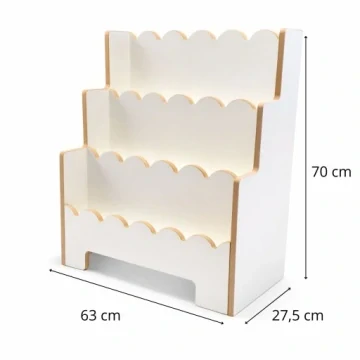 Dětská knihovna Montessori – 63 cm, světle šedá