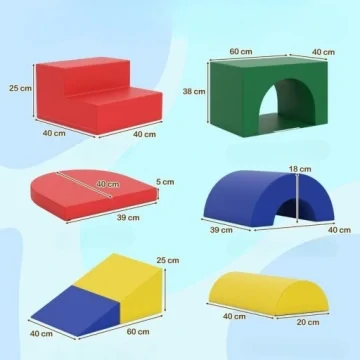 Sada pěnových bloků pro děti, 7 ks, mix barev 2