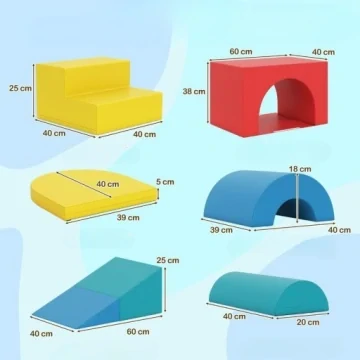 Sada pěnových bloků pro děti, 7 ks, mix barev