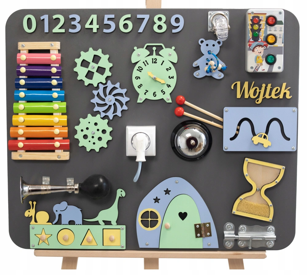 Montessori senzorická manipulační tabule Classic Plus 2
