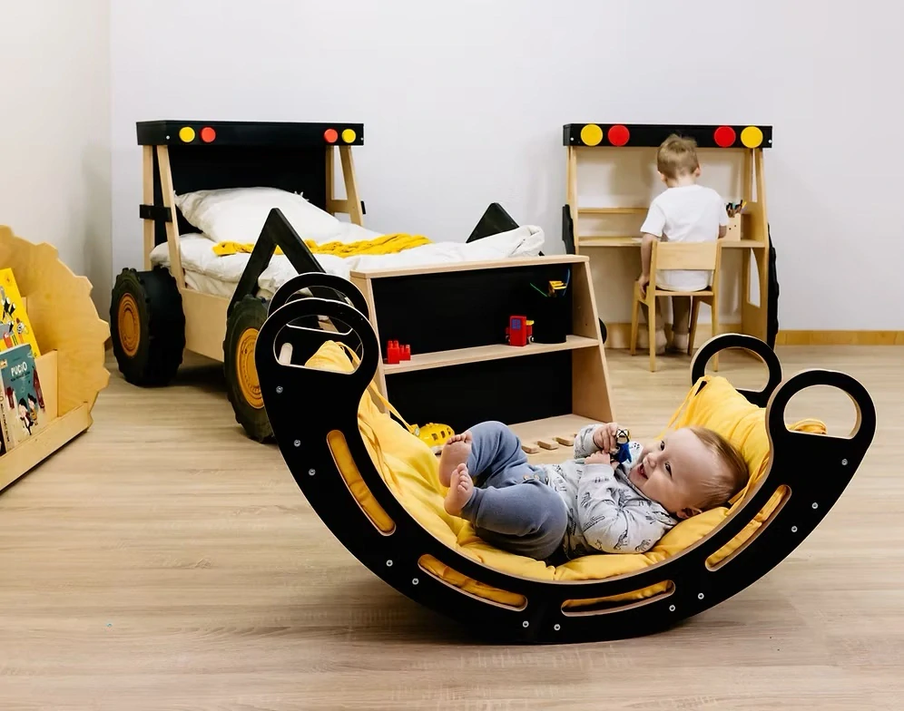 Dřevěná houpačka Babylike - černá