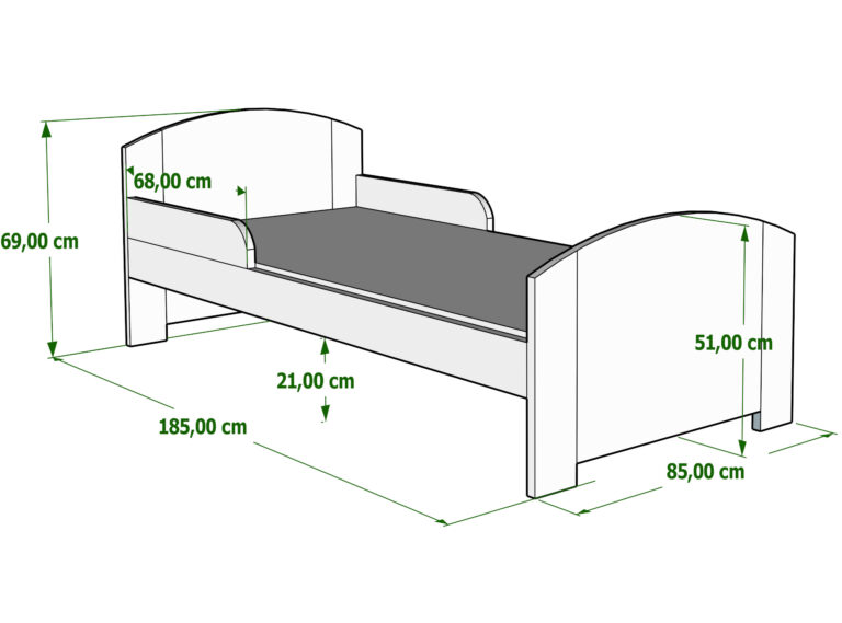 Dětská postel BILI se šuplíkem - přírodní