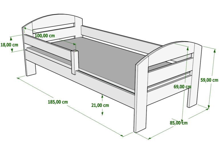 Dětská postel KAMI se šuplíkem - přírodní