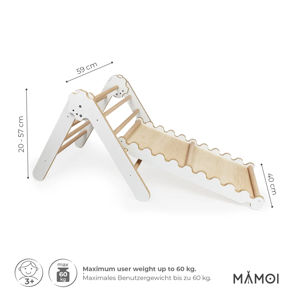 Moderní Pickler Triangle prolézačka se skluzavkou - bílá