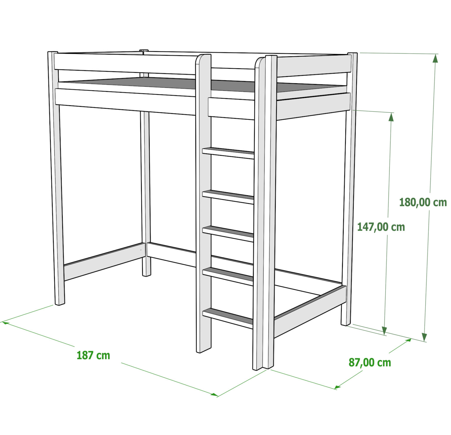 Dětská postel mezonetová (180cm)