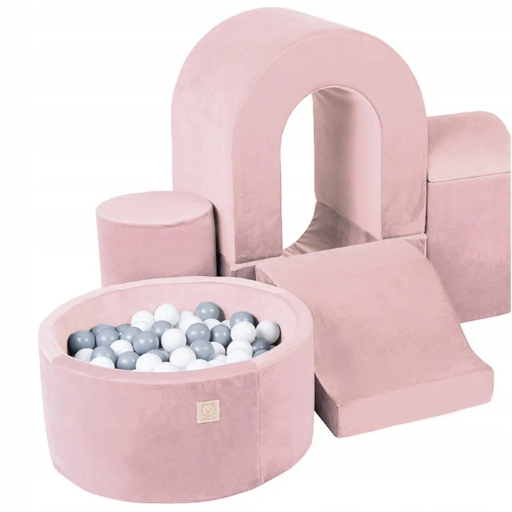 Pěnové hřiště se suchým bazénkem a míčky - manžestr, růžová