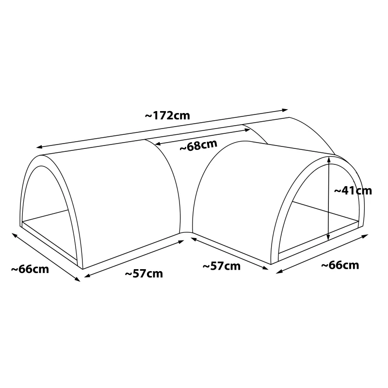 Měkký hrací tunel, 4 prvky dětského plazení
