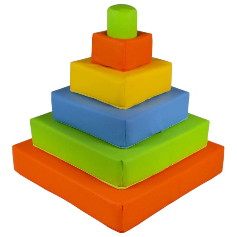 Stohovací bloky, 6 bloků, soft play, tvar pyramidy
