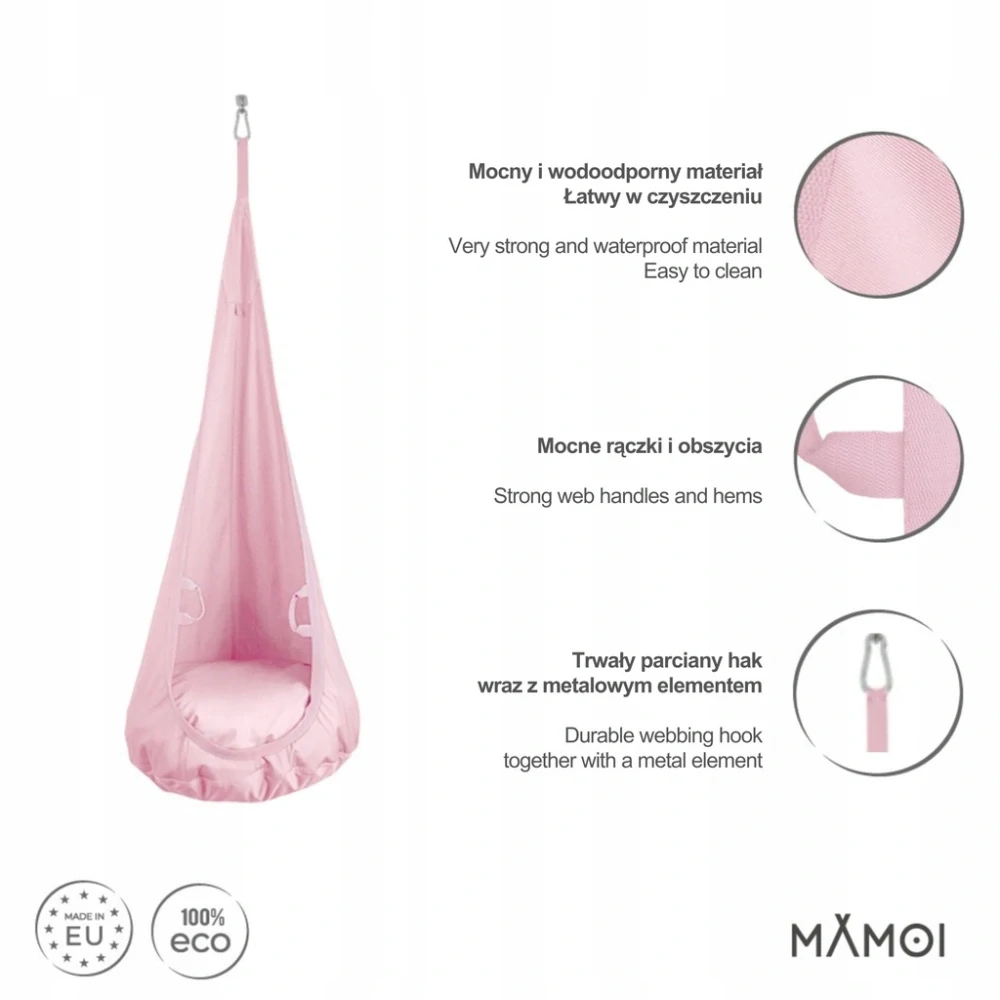 Dětská houpačka zavěsná, kokon pro děti - světle šedá