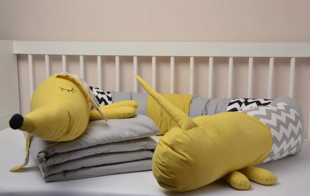 Zvířátkový mantinel Dog - žlutý