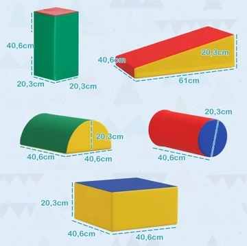 Pěnová stavebnice různé tvary - vícebarevné, 5 ks