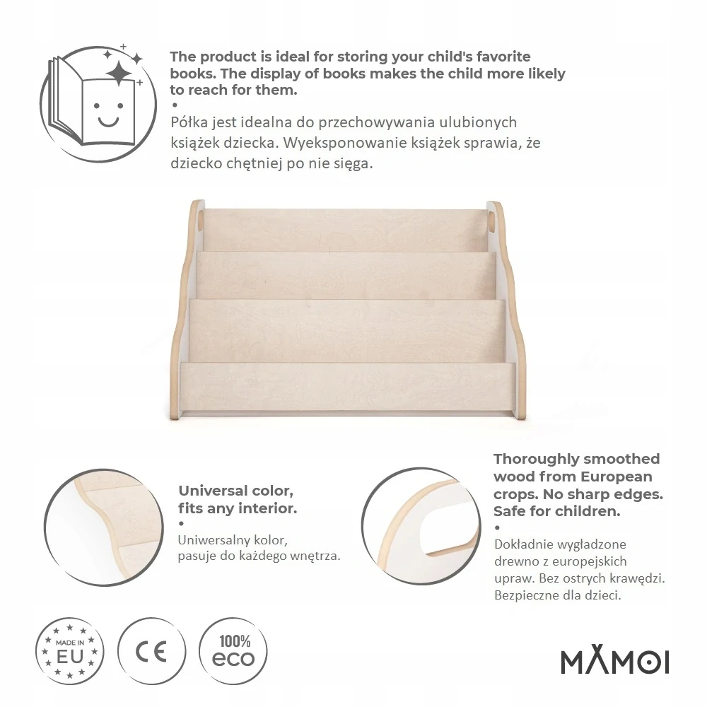 Montessori dřevěný regál MAMOI - bílá