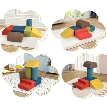 Sada velkých pěnových bloků pro děti, 6 ks, šedivá