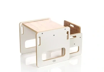 Dětský stůl a židlička - bílá a buk