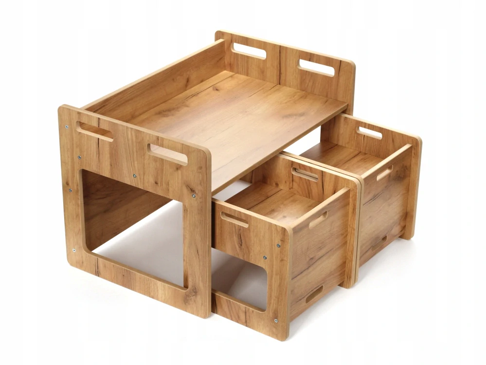 Dětský stůl a židlička - sestava 3v1 - buk