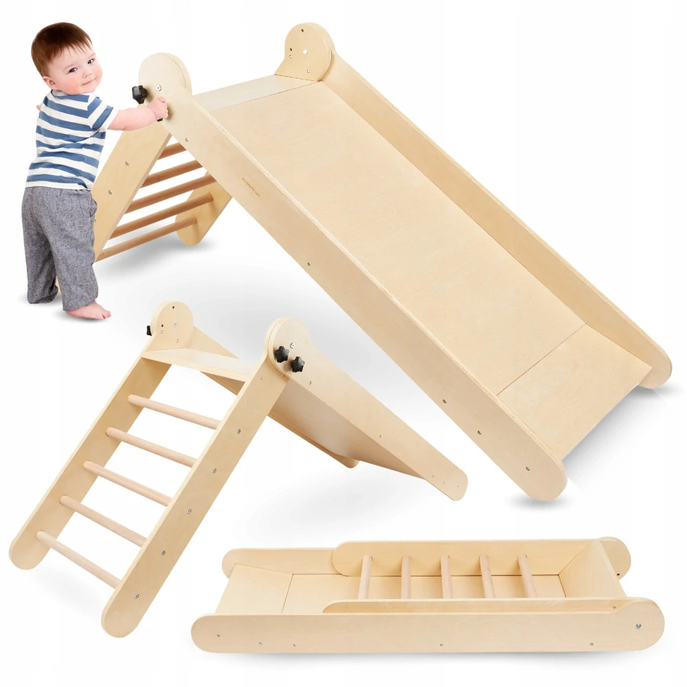 Dřevěná skluzavka s žebříkem pro děti